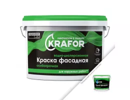 Краска Krafor / Крафор особопрочная для фасадов 14 кг зеленый
