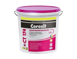 Декоративная штукатурка Ceresit / Церезит CT 174 силикатно-силиконовая камешковая, 1,5 мм, 25 кг
