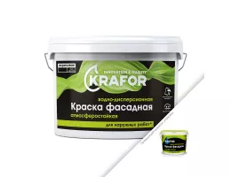 Краска Krafor / Крафор фасадная атмосферостойкая для фасадов 6,5 кг салатный